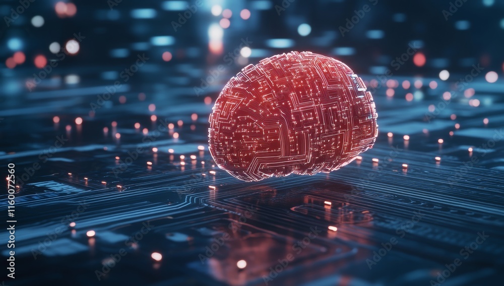 Poster ai brain on circuit board.