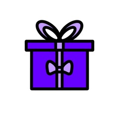 Gift box icon. Gifts and presents to celebrate holidays and special sales offers. birthday celebration, special give wrap Birthday or anniversary box insulated with wrapping paper and bow ribbon.