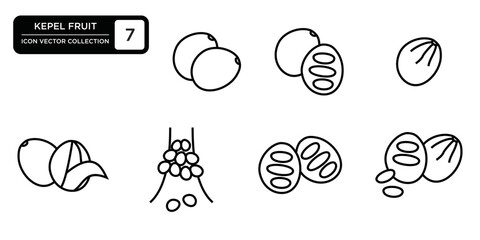 Kepel fruit icon collection, editable and resizable vector icon templates.