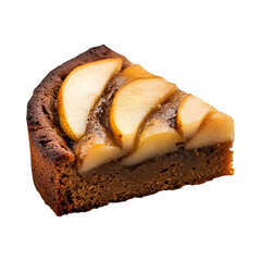 Appetizing Spiced ginger pear cake Isolated On Transparent Background 