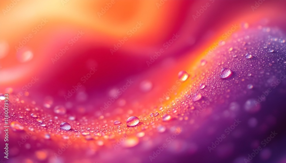 Poster water drops on orange and pink background. abstract colorful oil drops in water. abstract macro phot