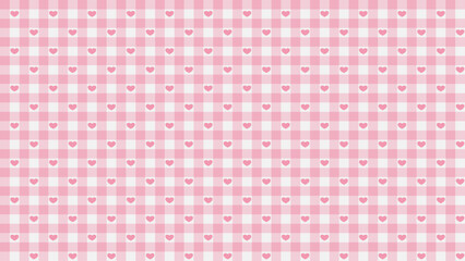 Charming pink gingham pattern adorned with delicate hearts. Perfect for Valentine's Day or any romantic occasion.