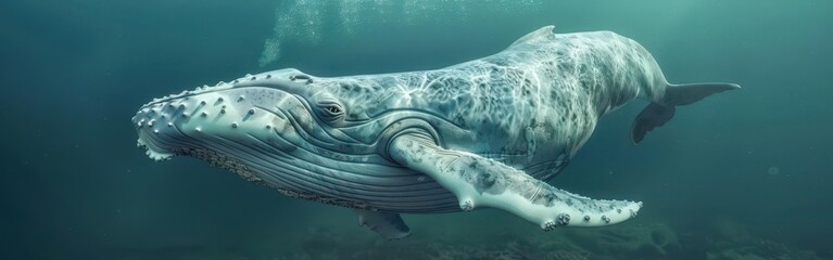 Naklejka premium Serene Underwater Kingdom. Marine life exploration concept