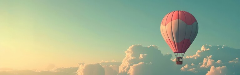 Obraz premium Floating Above the Horizon. Serene Hot Air Ballooning Experience