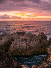Coastal Sunrise Over Rocks