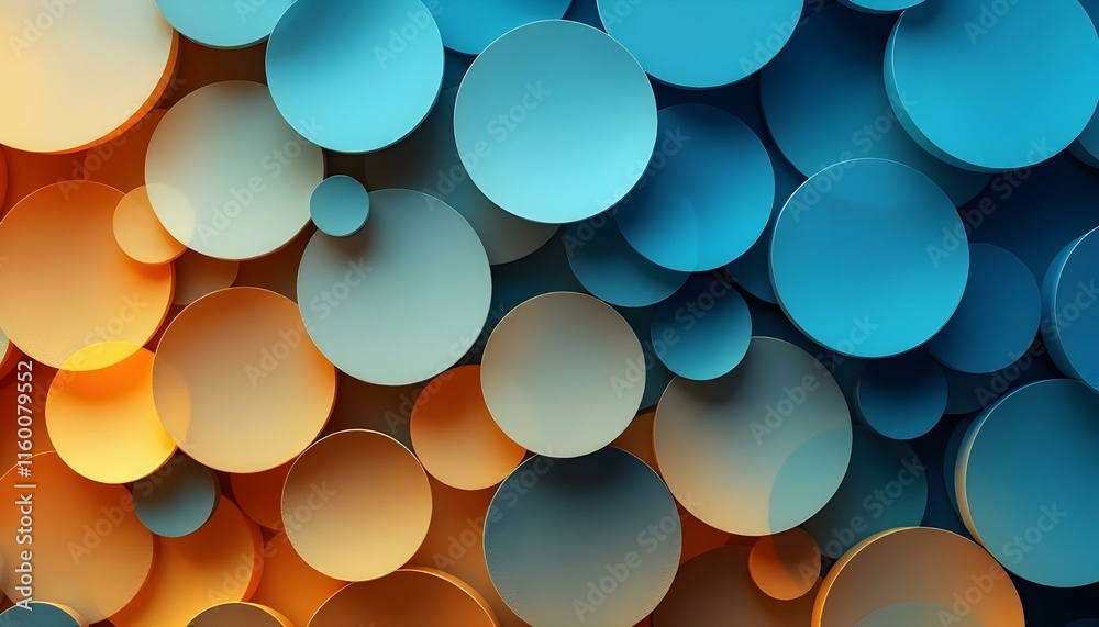 Poster Abstract background with squeezed circles on light blue. Abstract simple blue thin to thick line irregular squeeze pattern background. Empty blank bright very light sky blue and white color