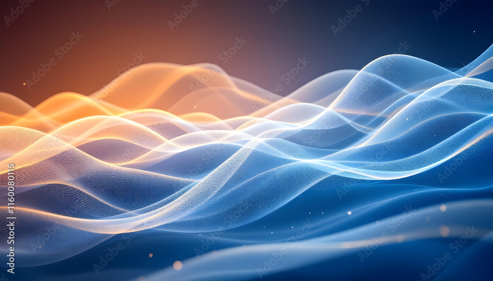 Fototapete Abstract blue purple gradient flowing wave lines on white background. Modern colorful wavy lines pattern design element. Abstract colorful flowing wave lines. Dynamic sound wave element design
