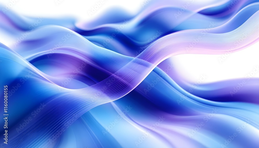 Aufkleber Abstract blue purple gradient flowing wave lines on white background. Modern colorful wavy lines pattern design element. Abstract colorful flowing wave lines. Dynamic sound wave element design