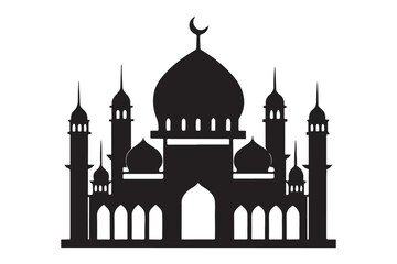 Mosque silhouette vector illustration, Mosque silhouette Design