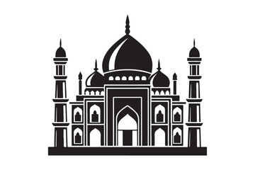 Mosque silhouette vector illustration, Mosque silhouette Design