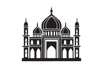 Mosque silhouette vector illustration, Mosque silhouette Design