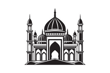 Mosque silhouette vector illustration, Mosque silhouette Design