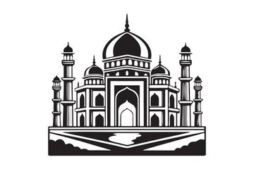 Mosque silhouette vector illustration, Mosque silhouette Design