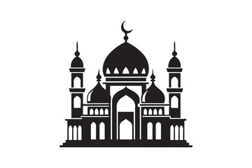 Mosque silhouette vector illustration, Mosque silhouette Design
