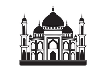 Mosque silhouette vector illustration, Mosque silhouette Design