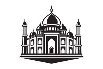 Mosque silhouette vector illustration, Mosque silhouette Design