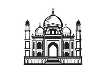 Mosque silhouette vector illustration, Mosque silhouette Design