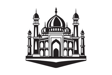 Mosque silhouette vector illustration, Mosque silhouette Design