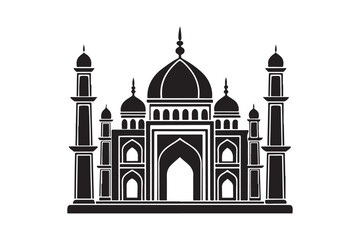 Mosque silhouette vector illustration, Mosque silhouette Design