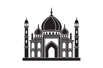 Mosque silhouette vector illustration, Mosque silhouette Design