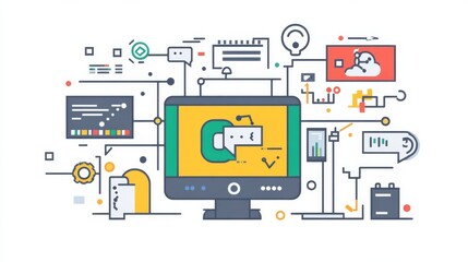 Fourth-generation programming language 4GL texture featuring blurred code snippets, perfect for illustrating software development, coding, and computer science concepts.