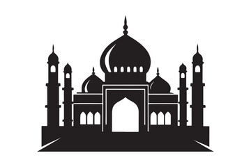 Mosque silhouette vector illustration, Mosque silhouette Design