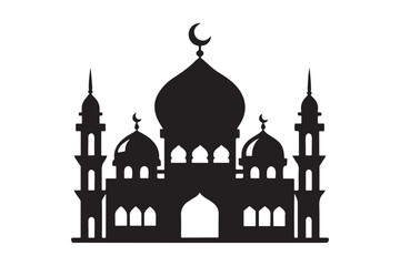 Mosque silhouette vector illustration, Mosque silhouette Design
