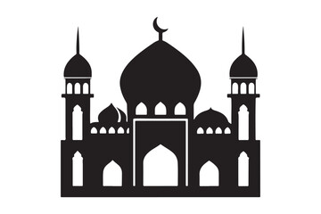 Mosque silhouette vector illustration, Mosque silhouette Design