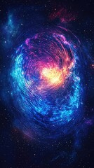 Obraz premium Vibrant Swirl of Color in Cosmic Space with Starry Background
