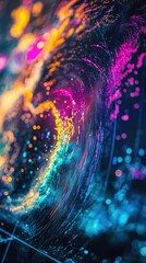 Vibrant Color Swirls in Abstract Digital Background Design