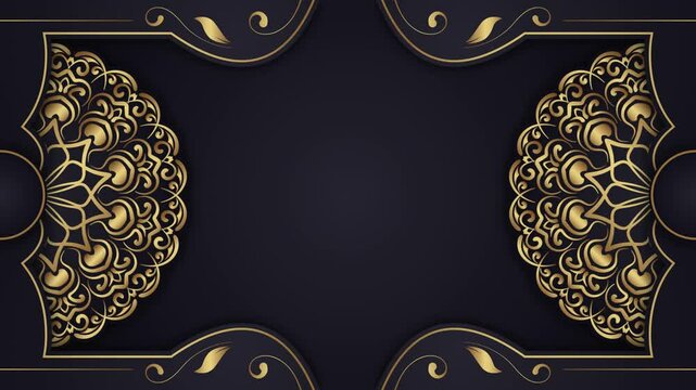black background, with golden mandala