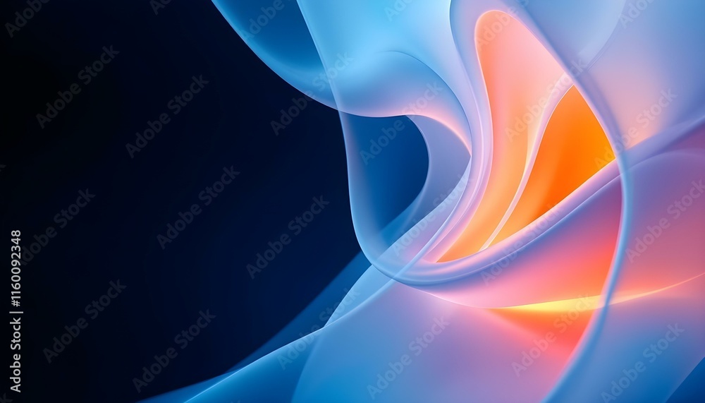 Aufkleber abstract light emitter glass with iridescent holographic neon vibrant gradient wave texture 3d rende