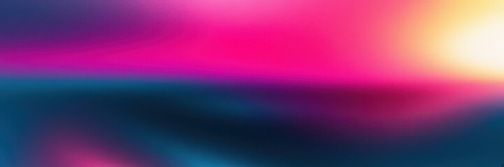 Abstract sunset, vibrant gradient, neon pink, electric blue, orange glow, horizon blur, minimalist landscape, digital art, smooth color transition, atmospheric, dreamy, surreal, wide panorama, etherea