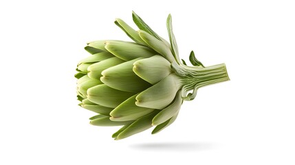 Obraz premium Falling Artichoke isolated on a white background