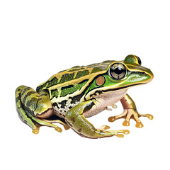 Obraz premium Angled view full body shot of an extremely perfect looking single Leopard Frog animal isolated on a white transparent background