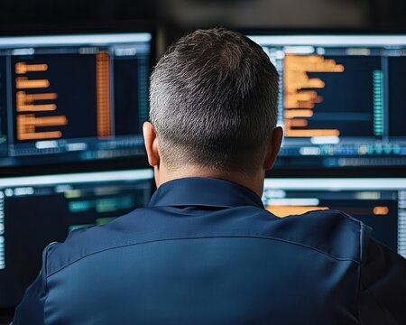 Highspeed trading room with traders at ergonomic setups, massive realtime data screens, and fasttrading environments, highspeed trading floor, fast, techdriven