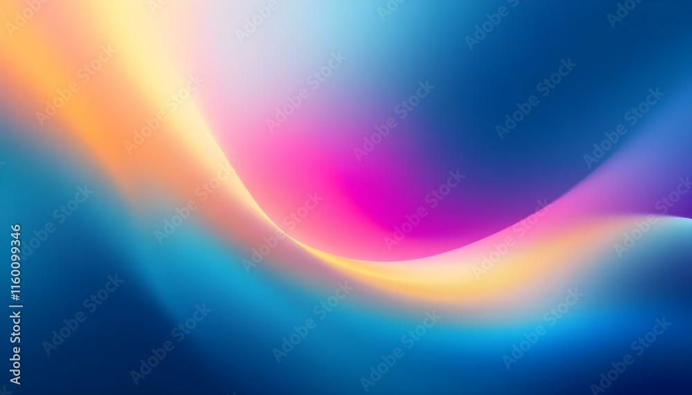Aufkleber Smooth and blurry colorful gradient mesh background. Modern bright rainbow colors. Modern blend colors grainy abstract gradient background. Neon mesh gradient background with vivid pink and blue hues