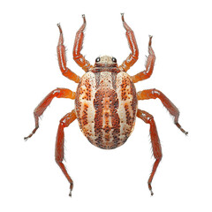 Angled view full body shot of an extremely perfect looking single Lone Star Tick animal isolated on a white transparent background