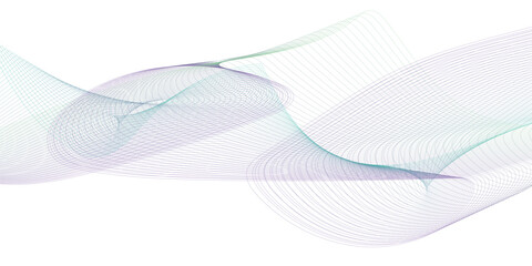 Colorful wave lines on white background. Multi colored curved wavy lines.