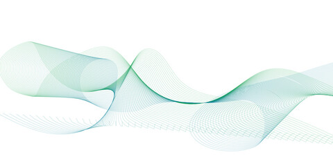 Colorful wave lines on white background. Multi colored curved wavy lines.