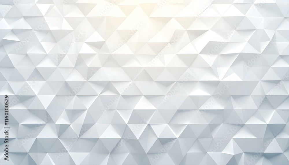 Aufkleber White silver geometric universal background for business presentation. Abstract elegant seamless pattern. Minimalist empty triangular background. Modern digital Happy New Year background cover banner