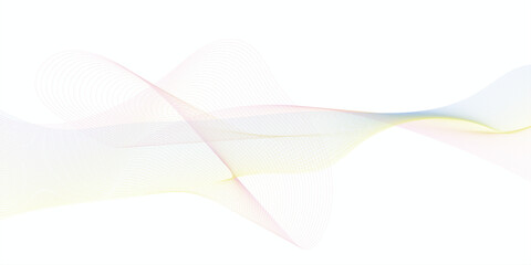 Abstract flow wave lines background. Colorful wave lines on white background. Multi colored curved wavy lines.