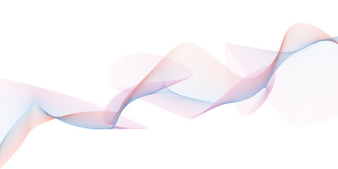 Abstract flow wave lines background. Futuristic technology and science theme background. Colorful wave lines on white background. Multi colored curved wavy lines.