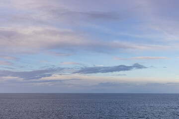 Serene Ocean with Overcast Sky and Peaceful Horizon