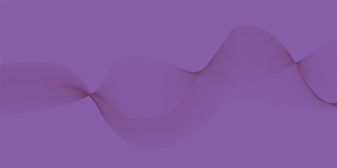 Abstract glowing wave lines on purple background. Dynamic wave pattern. Modern flowing wavy lines. Futuristic technology concept. 