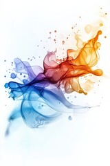 Abstract watercolor with layers of transparent colors.