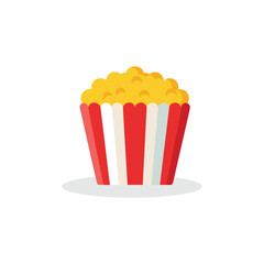 Popcorn isolated flat vector illustration on white background.