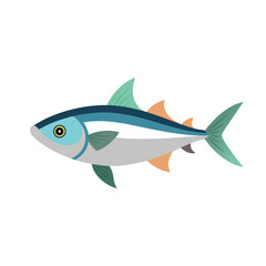  Scad fish isolated flat vector illustration on white background