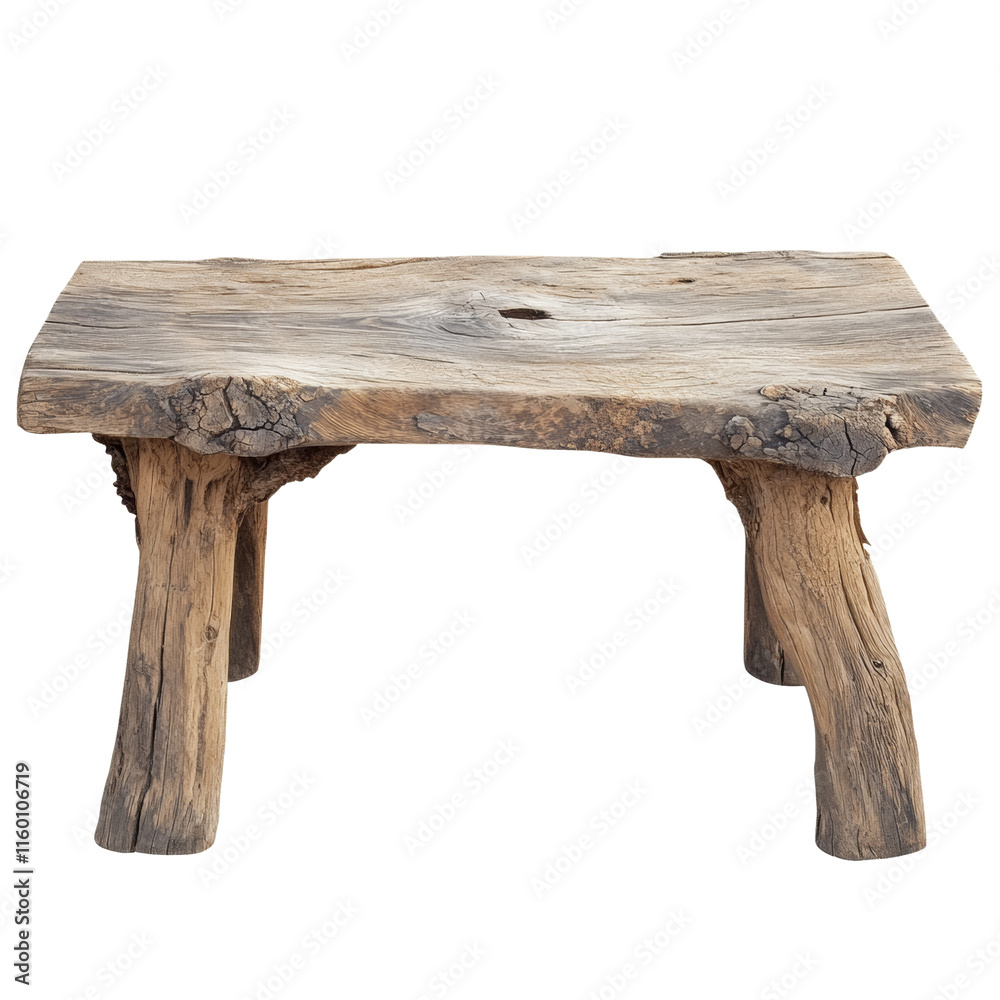 Poster old wooden table isolated transparent background