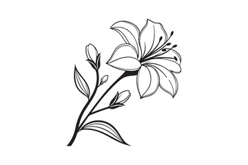 Tiny Flower silhouette vector illustration, Tiny Flower silhouette 